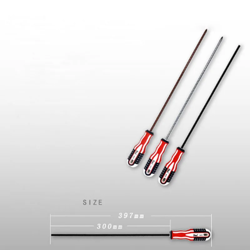 2pcs 395mm Long Screwdriver Set 5mm Round Handle Magnetic Phillips and Sloted Combination Screw Driver Repair Tools