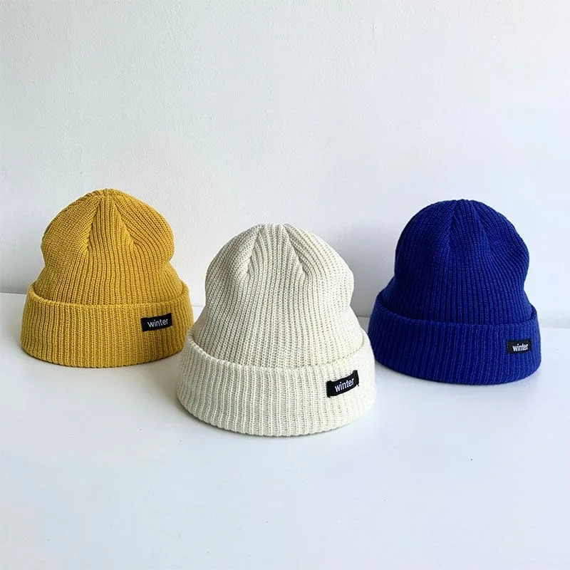 Set Syal Topi Anak-anak Topi Wol Bayi Anak Menengah dan Besar Topi Pullover Rajutan Hangat Tebal Pria dan Anak Perempuan Musim Dingin