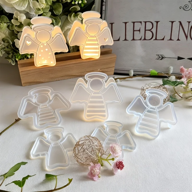 Molde de Silicona Mini Ángel Navideño - Reutilizable Antiadherente para Hacer Velas y Moldes de Jabón (Diseño de Cara y Cabello de Ángel)