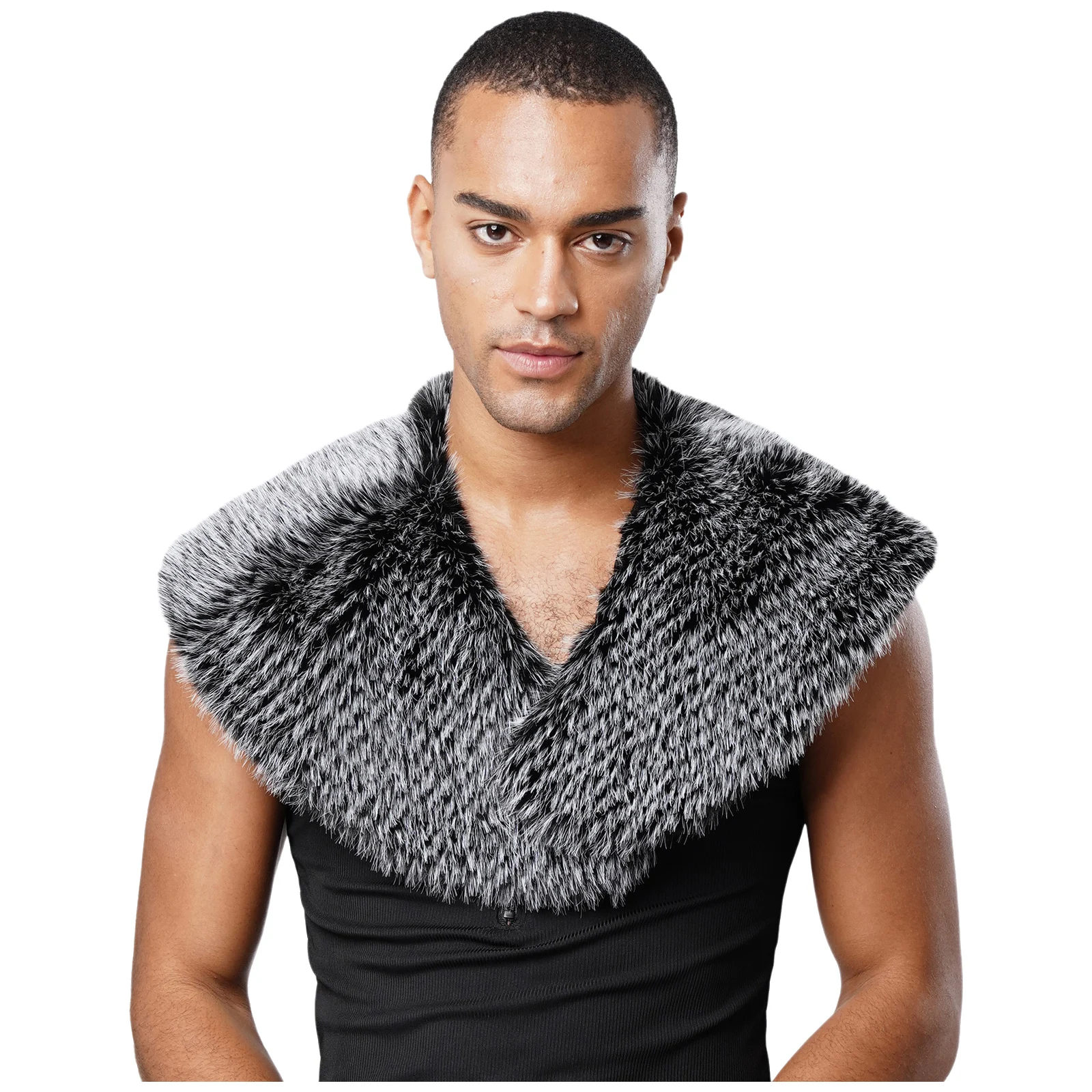 

Men's Viking Knight Warrior Shawl Faux Fur Shawls Shoulder Cape Costume Cosplay Accessory for Halloween Carnivals Role Play Cape