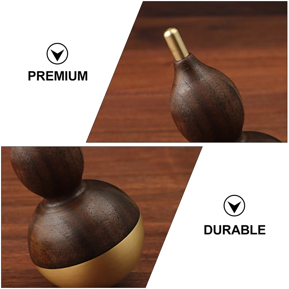 

Creative Brass Wooden Tumbler Gourd Ornament Delicate Home Craft Decor Stylish Desktop Adornment Elegant Handicraft Household