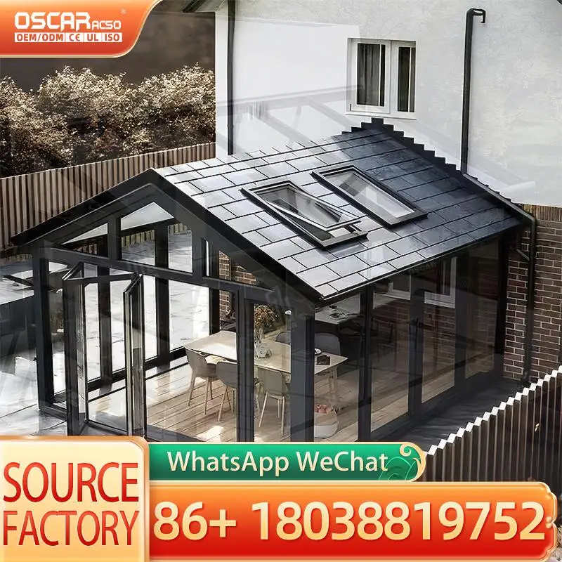 Customized Free Standing 4 Season Sunroom Solarium Veranda in US Aluminum Glass House for Backyard Patio Balcony sunroom