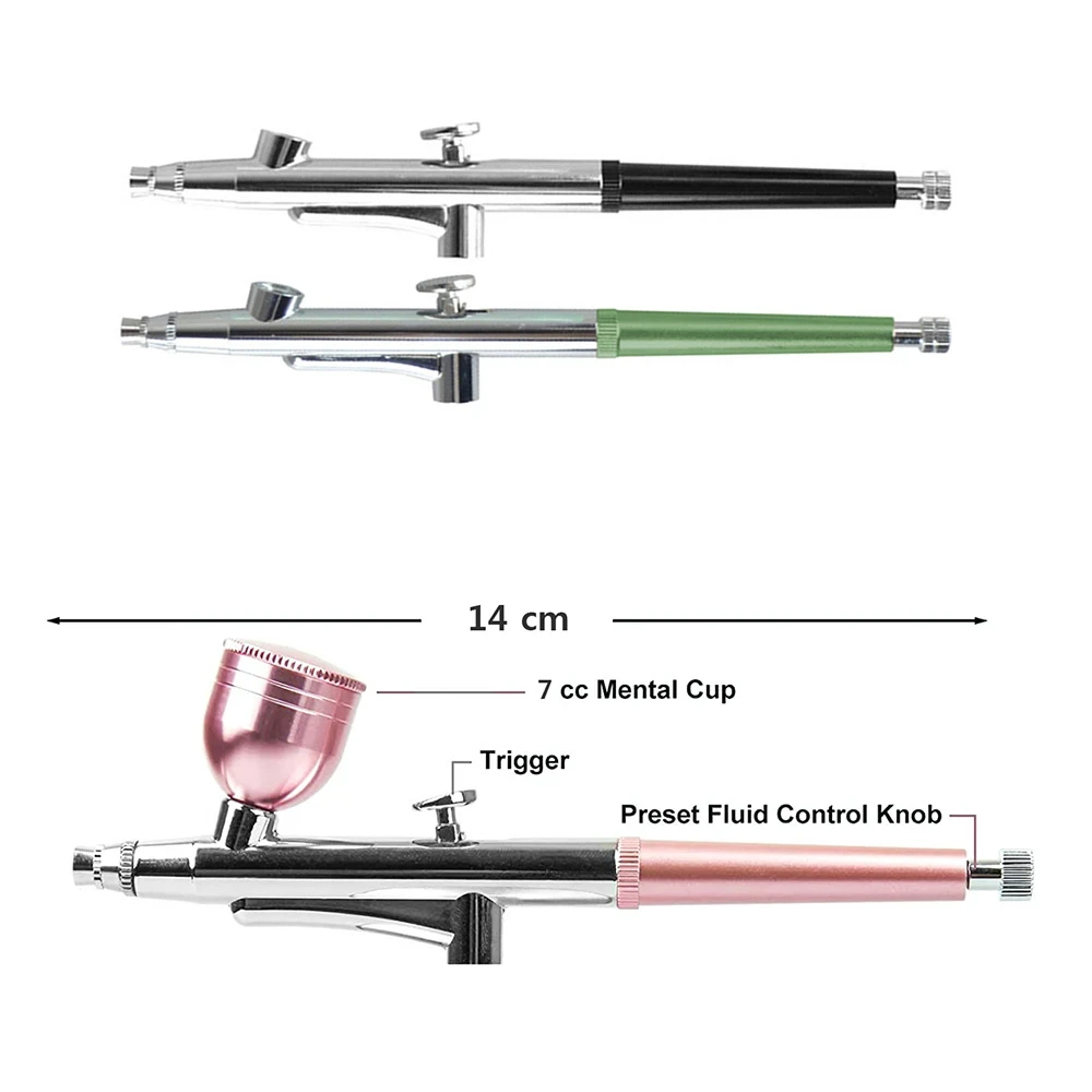 Pro Grade Airbrush Gun Head with 0.3mm Precision Nozzle - Complete Kit for Model Builders, Cake Artists and Nail Technicians view 5