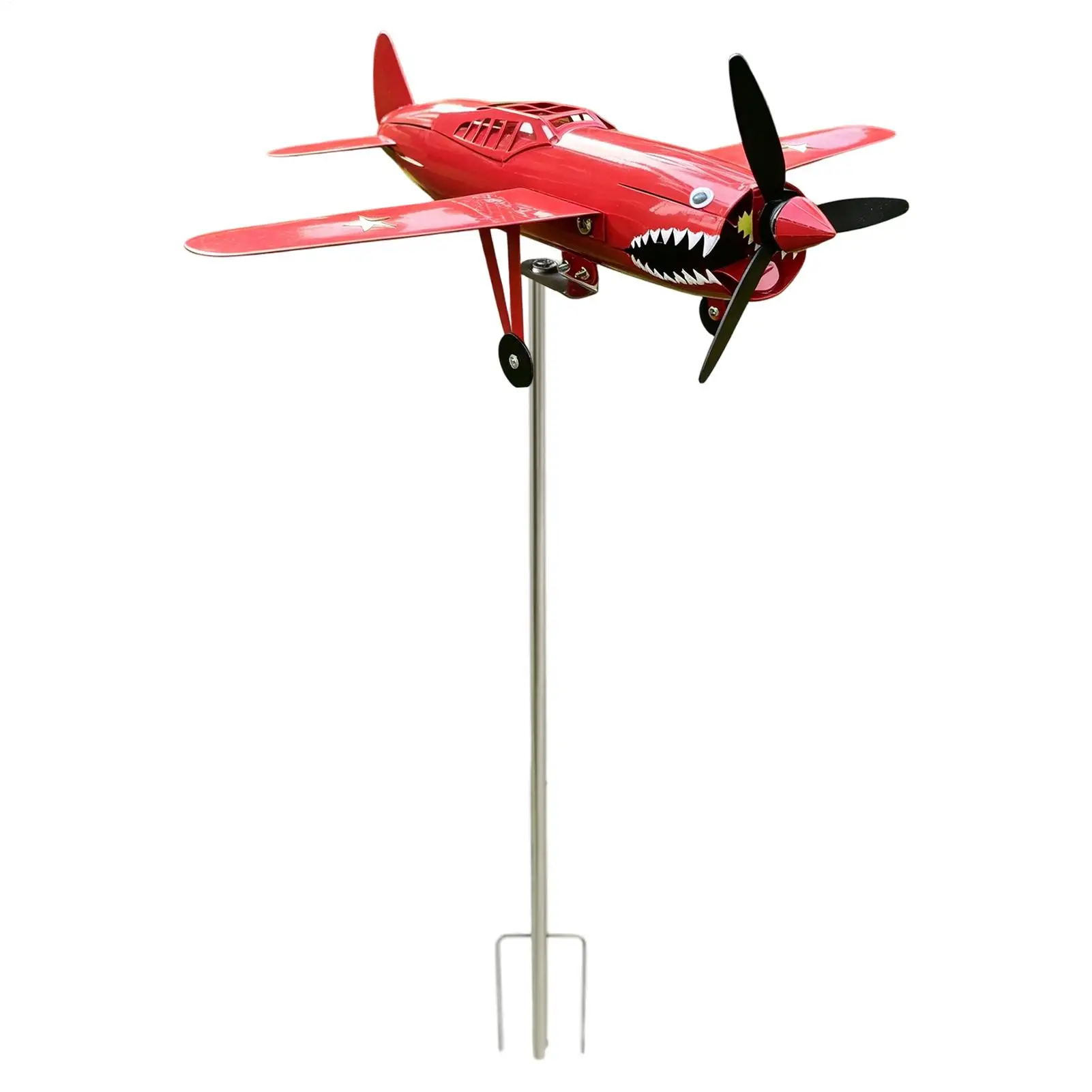 wind-spinners-garden-weather-vane-shark-mouth-airplane-propeller-warplane-windmill-for-aviation-lover-pilot-veterans-patio