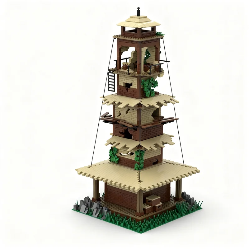 2574 peças MOC Modular Streetscape Far Cry 4 Modelo de Torre de Rádio Blocos de Construção Brinquedo Educativo Ideia de Presente de Natal