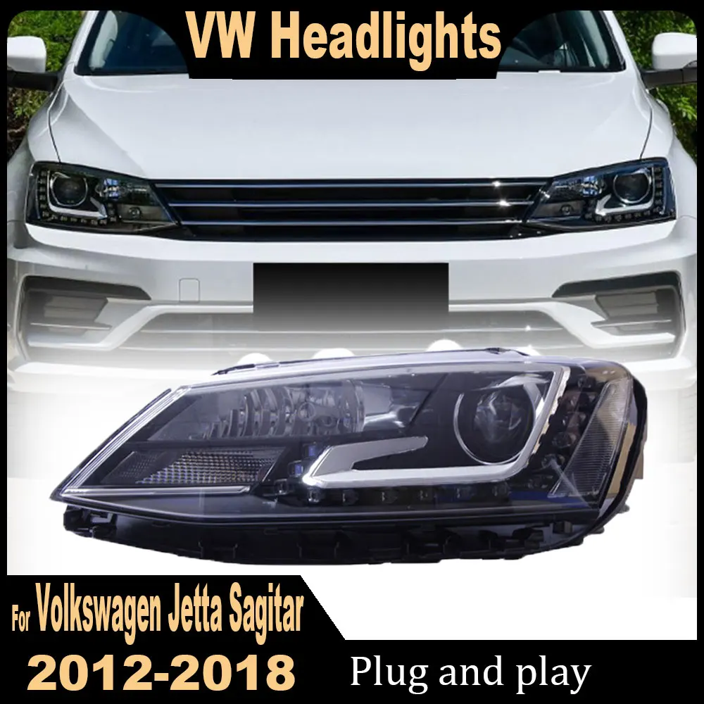 

2Pcs Car Styling Headlights for VW Jetta Sagitar MK6 2012-2018 LED DRL Running Turn Signal Lights Projector Auto Accessories