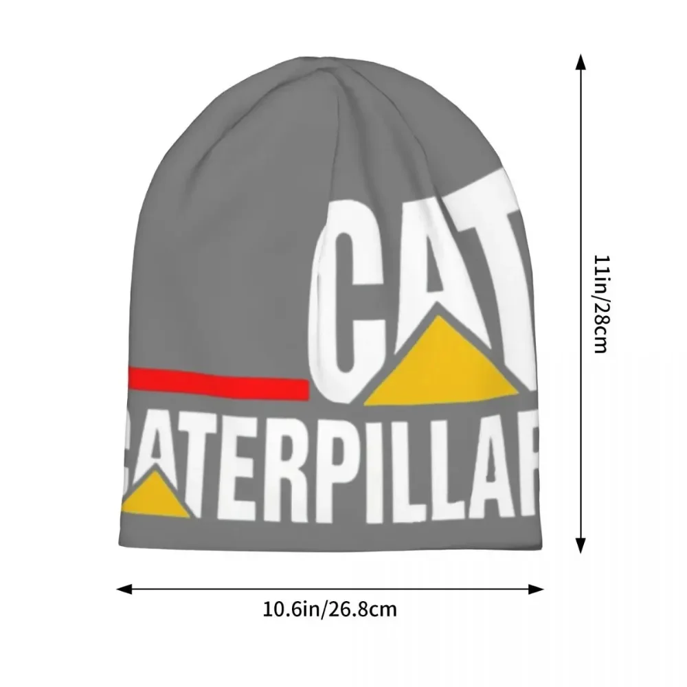 Cat-caterpillar Logo Warm Knitted Cap Fashion Bonnet Hat Autumn Winter Outdoor Beanies Hats for Men Women Adult