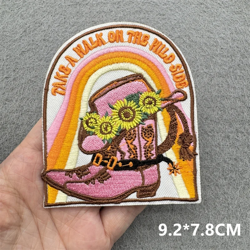 West Cowboys Stickerei Patches auf Kleidung Buchstaben Patch für Kleidung Eisen auf Patches für Kleidung DIY Rucksack auf Abzeichen – Detail 3