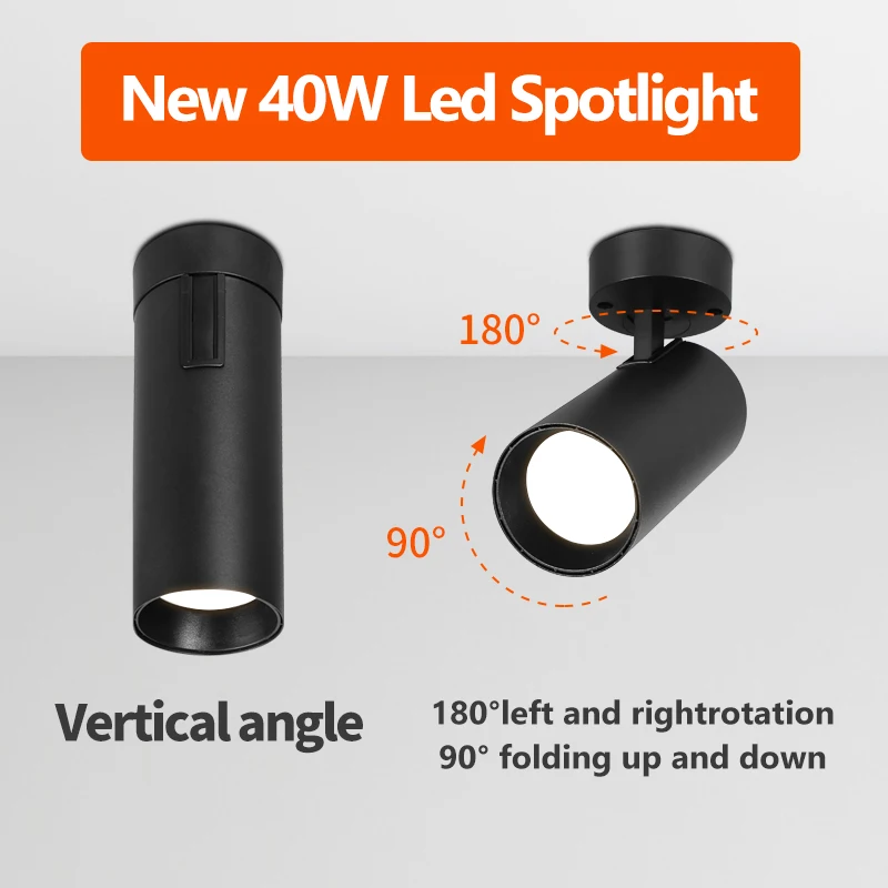 Led Spotlights Foldable 220v 40w For Living Room Light Fixture Ceiling Lamp Led Spot Downlight for Home Kitchen Indoor Bedroom