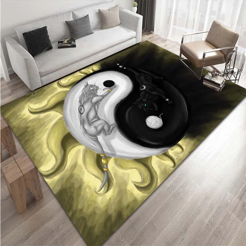 Yin Yang Double Level Eight Trigrams Pattern Carpet rugs for bedroom  anime rug living room decoration  rugs living room