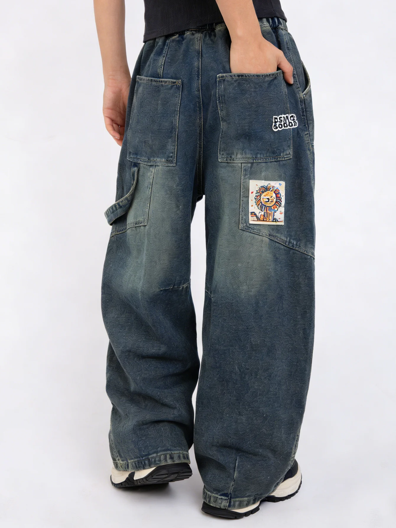 

Boys' and teenagers' spring loose-fitting workwear jeans, suitable for daily wear, school, leisure, and outdoor activities