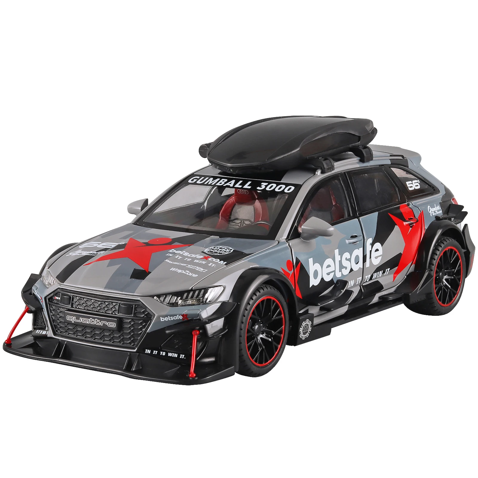 1/24 Audi RS6 Modified Vehicles Car Model Toys Alloy Diecast With Pull Back Light & Sound Model Cars Boys Gifts For Children €1