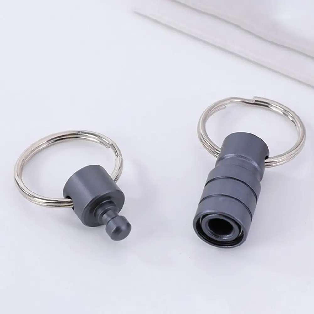 Double Headed Quick Release Keychain 360° Rotation Retractable Clip Pull Apart Buckle Aluminum Alloy Mini Detachable Keychain