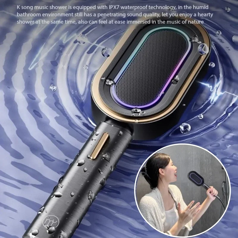 Caixa De Som Bluetooth Speaker Music Shower Head Portable Home Theater Smart Portable Wireless Home Shower Soundbar Sound Box