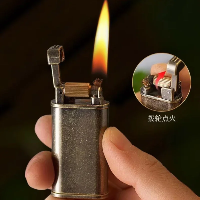 2024 Cool Retro Kerosene Lighter Lifting Arm Rubbing Wheel Nostalgic Old-fashioned Creative Classic Personality Men\'s Gift