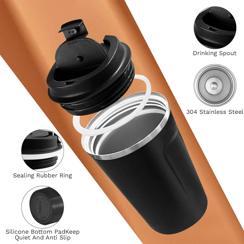 Insulated Tumbler With Lid Hot Thermos for Coffee Stainless Steel Thermal Cup Water Bottle Leakproof Vacuum Flask Mug Drinkware