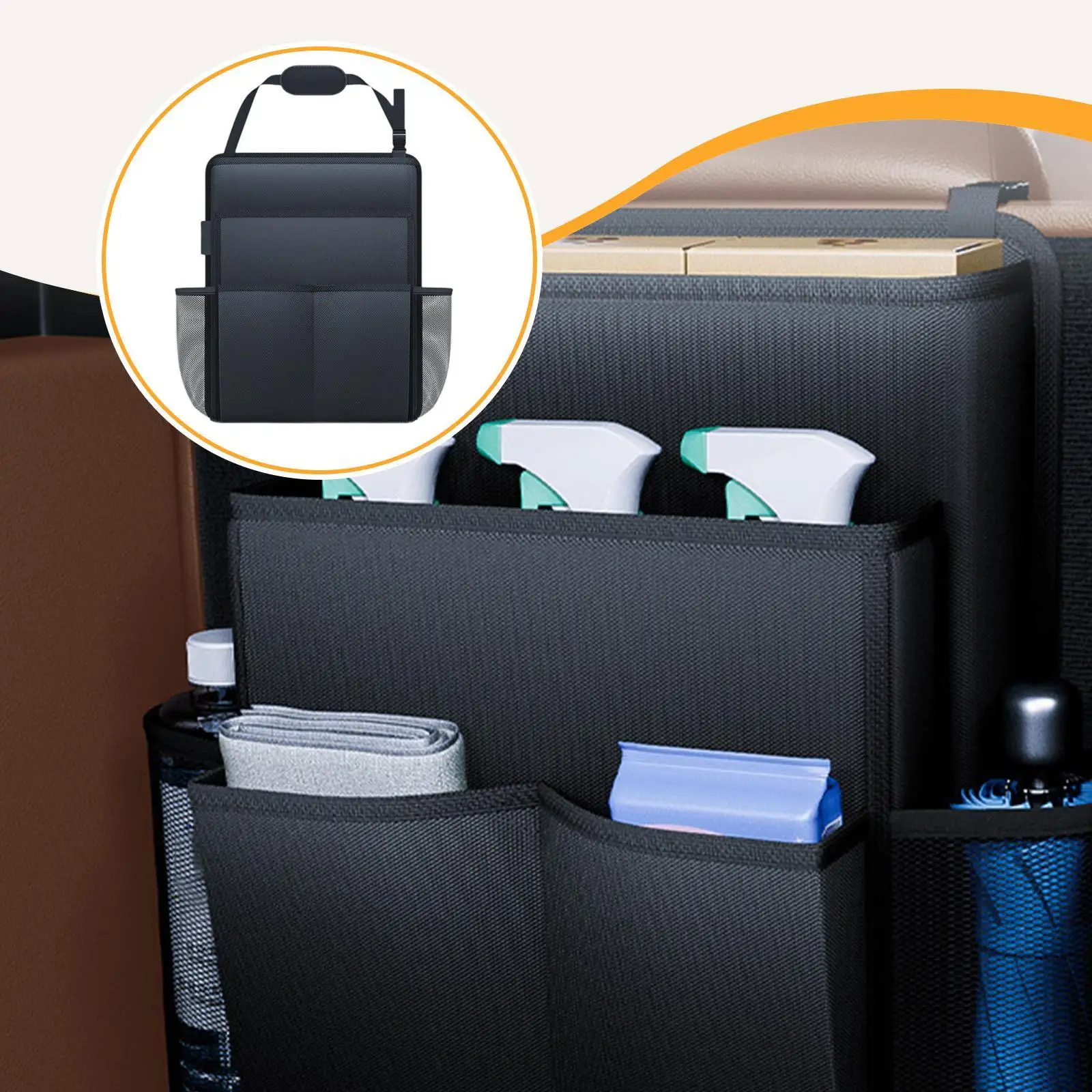 

Автомобильный органайзер на заднем сиденье, органайзер для хранения игрушек, книг, чашек с водой