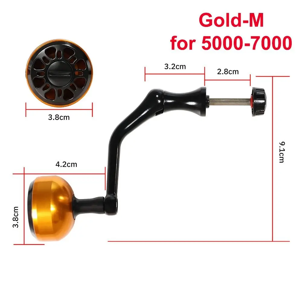 Manivela aluminio universal para carrete pesca – Mango bola metálica - imagen 2