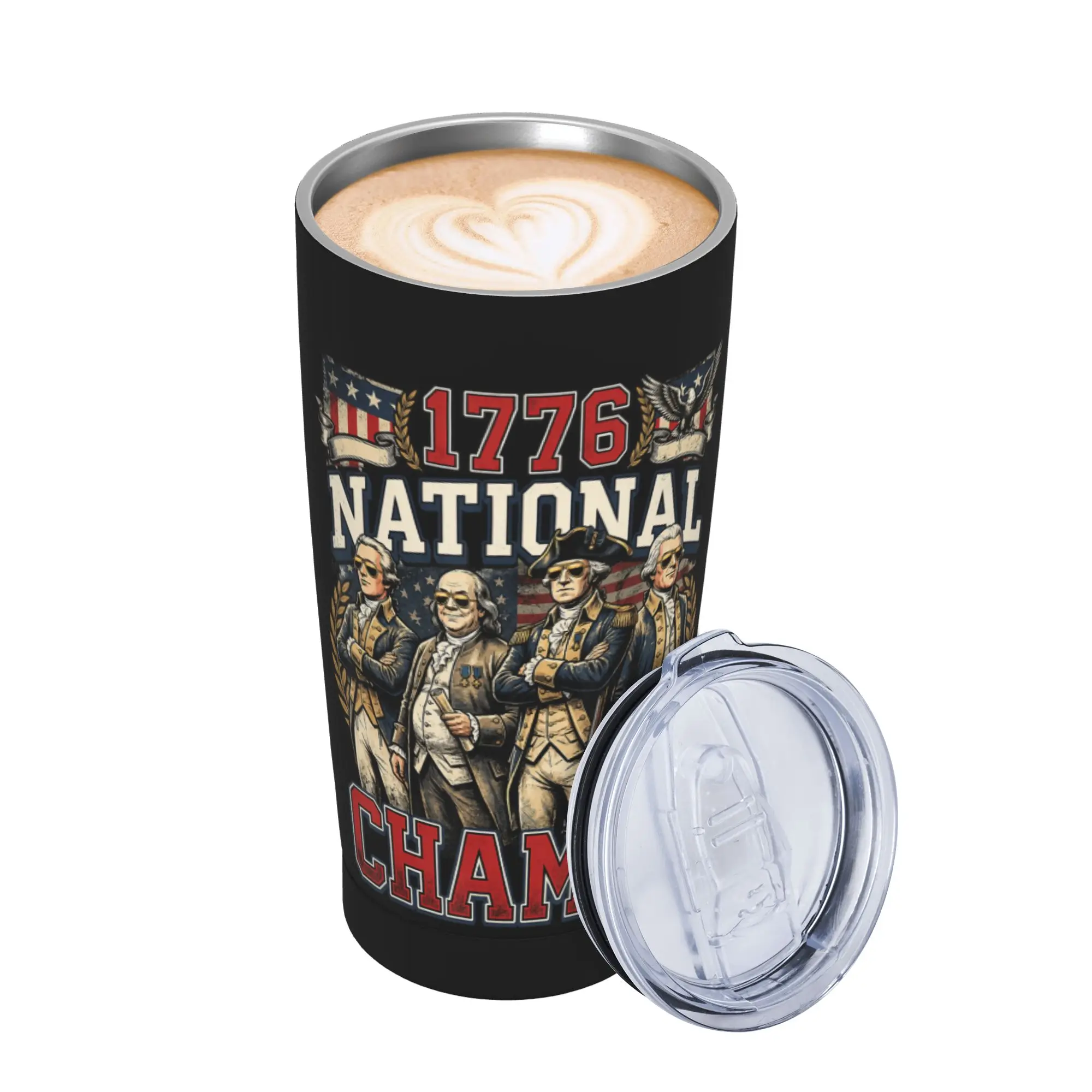 Stainless Steel Tumbler National Champs Funny Patriotic America Founding Father Thermal Mug Drinks Mugs Cup Travel Water Bottle