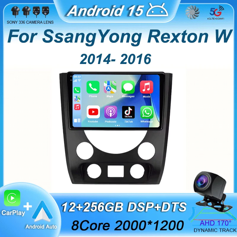

Carplay Auto Car Radio For SsangYong Rexton W 2014 2015 2016 Android 15 Cassette Multimedia Player GPS Navigation Stereo NO 2DIN