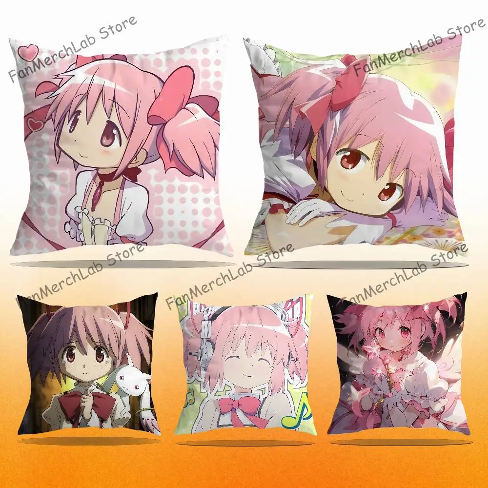 

P-Puella M-Magi Madoka M-Magica Cushion For Bedroom Car Coffee Shop Room and Living Room Sofa Decorative Pillow Cover Case