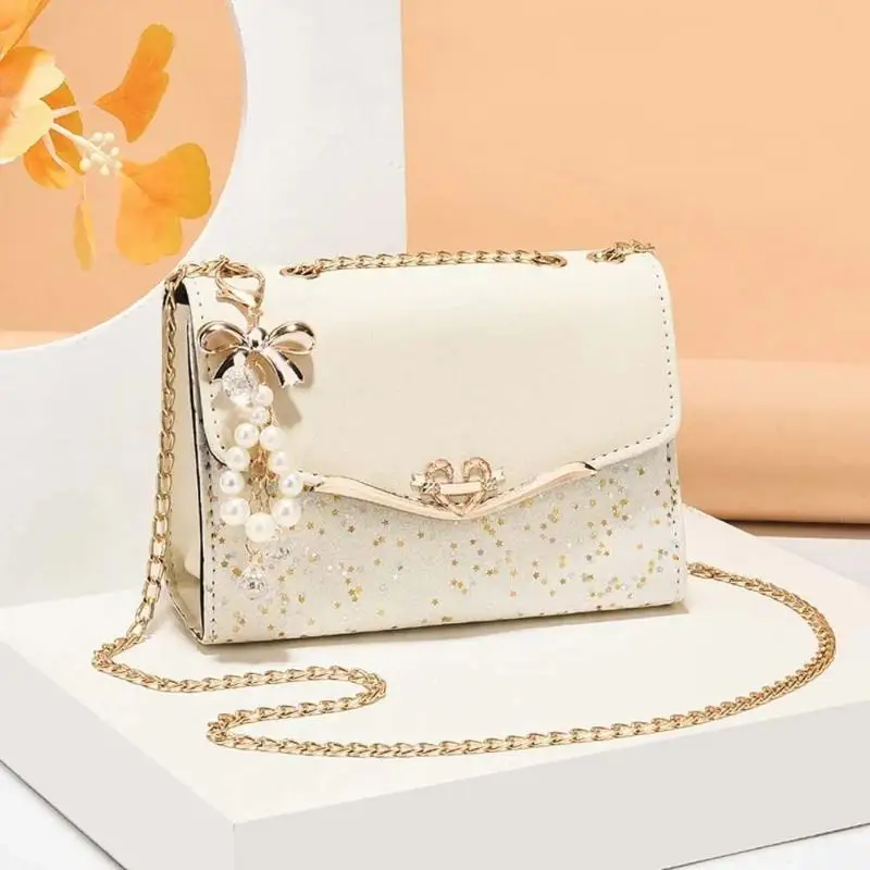 Koreanische Version Damen-Umhängetasche mit Pailletten und Kettenriemen, Handytasche – Detail 11