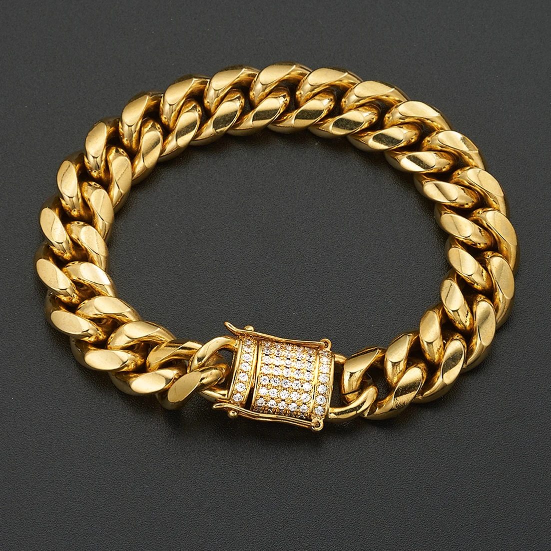 8/10/12/14/16/18mm Fashion Jewelry 316L Stainless Steel Miami Cuban Curb Link Chain Necklace for Women Men Gold Color