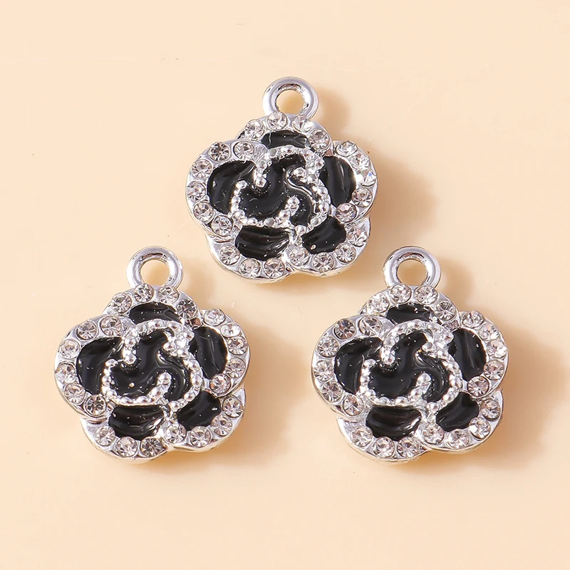 20 Stück 14x17mm Modische Kristallblumen-Anhänger für Schmuckherstellung, Ohrringe, Halsketten, Armbänder, Zubehör, DIY-Bastelarbeiten, Geschenk – Detail 12