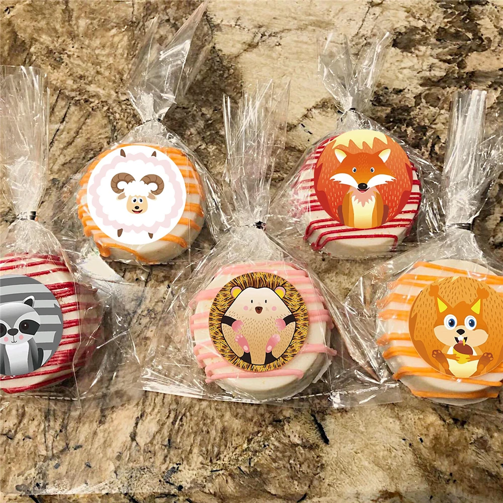 100-500 피스 만화 동물 스티커 8 디자인 1 인치 씰링 라벨 스티커 교사를 위한 문구 스티커, 어린이 문구류