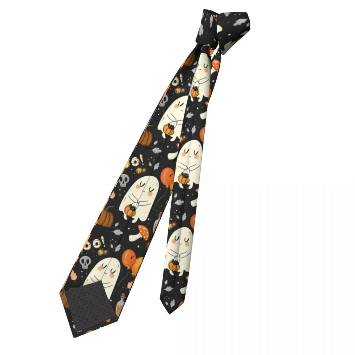 Halloween Pumpkin Ghost Men Neckties Fashion Polyester 8 cm Wide Scary Nap Neck Ties for Men Accessories Gravatas Cosplay Props