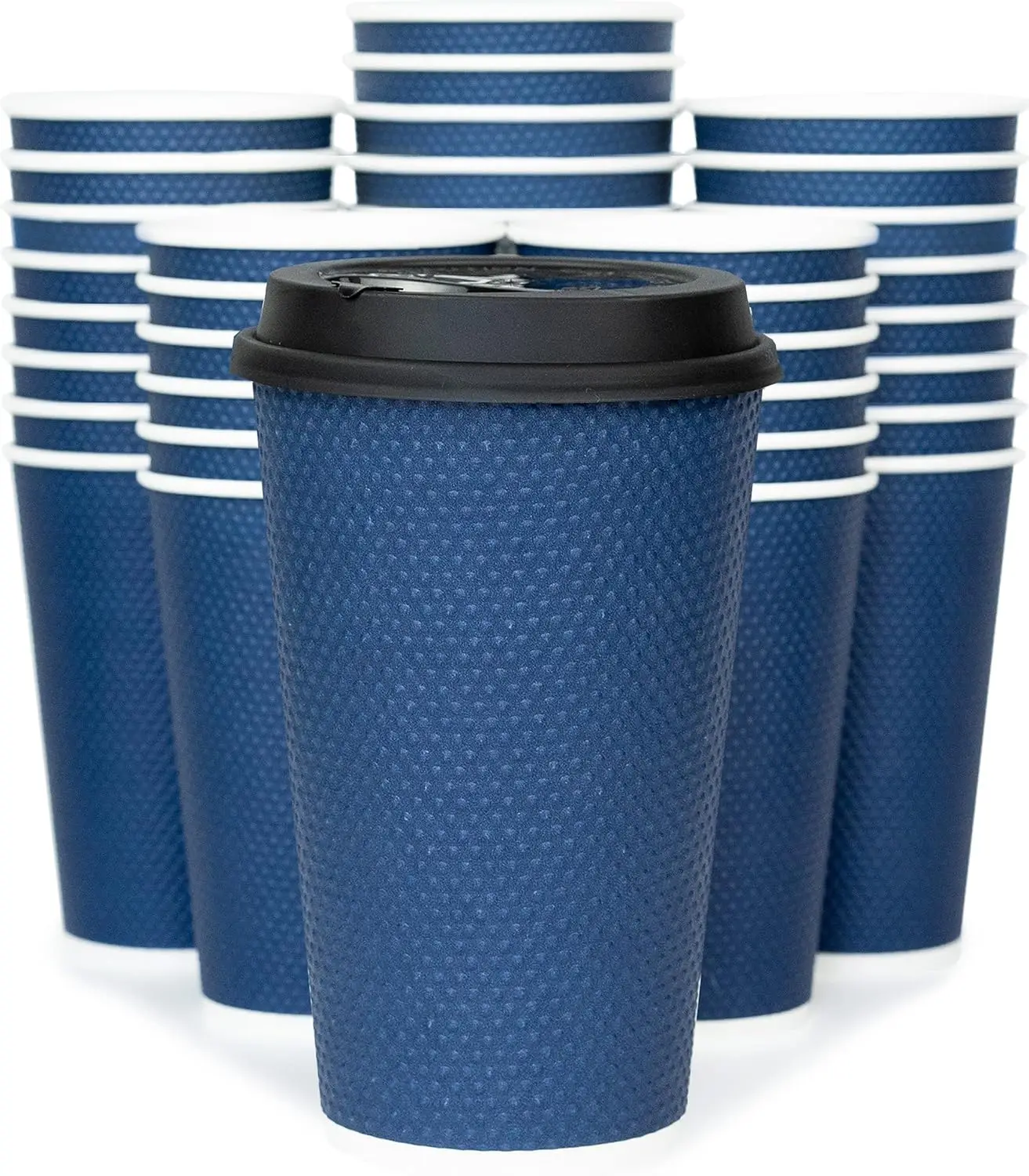

To Go Coffee Cups With Lids - 16 oz Disposable Coffee Cup With Lid (60 Set). Large Togo Travel Paper Hot Cups Insulated