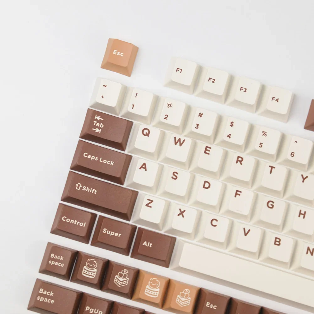 GBrosTiramisu-Capuchons continent PBT à sublimation thermique, capuchons de clavier continent, commutateur Cherry MX, entrée ISO, barre d'espace 3U 7U