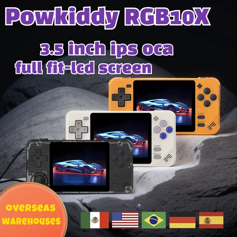 

Powkiddy Rgb10x Retro Handheld Game Console 3.5 Inch 4:3 Ips Screen Arkos Opendinglinux Gaming Rk3326 Children's Gifts Rgb10x