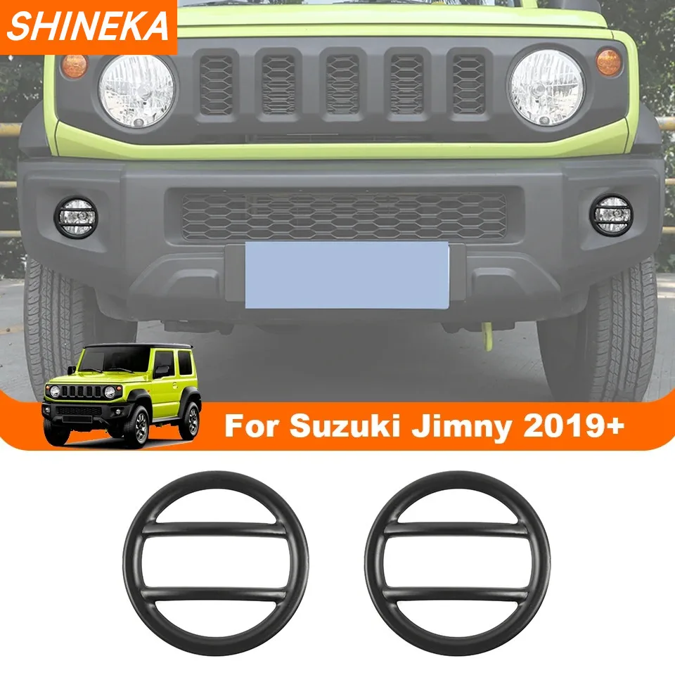 SHINEKA Lamp Hoods Car Front Fog Light Lamp Decoration Covers For Suzuki Jimny 2019 2020 2021 2022 2023 Up Exterior Accessories