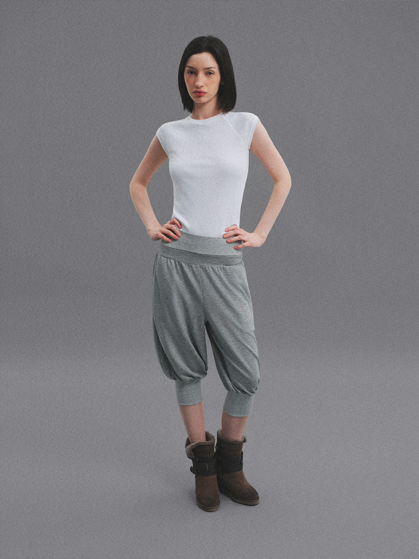 

Женские брюки для йоги, приятные для кожи, с эластичной талией, свободного кроя, длиной семь восьмых, повседневные, однотонные, для поездок на работу