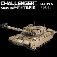 Military British Challenger 2 Main Battle Tank Building Blocks WW2 Army Weapons Leopard 2A7 Heavy Tanks Bricks Children Toys