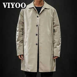 M-5XL Oversized Men's Jackets Spring Single Breasted Medium-Long Male Trench Coat Male Khaki Trench Coat Windbreaker Overcoat