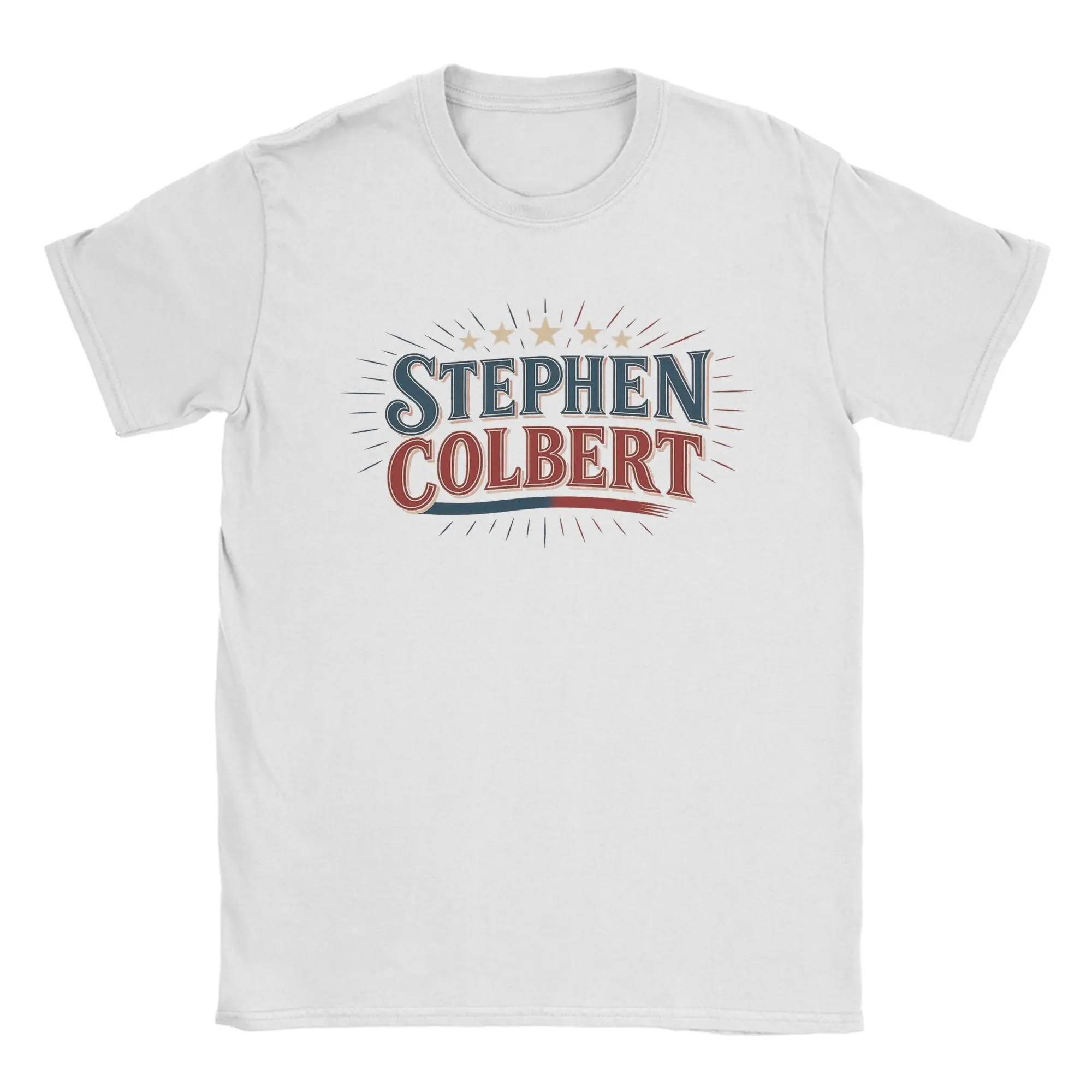 ستيفن كولبرت ستار Spangled Satire الرجال تي شيرت مذهلة تي شيرت قصير الأكمام Crewneck تي شيرت القطن هدية فكرة القمم