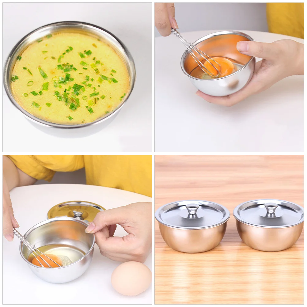 

190 мл детская миска из нержавеющей стали, детский безопасный контейнер для еды, портативная крышка, миска для супа, еды, домашняя миска для детского сада