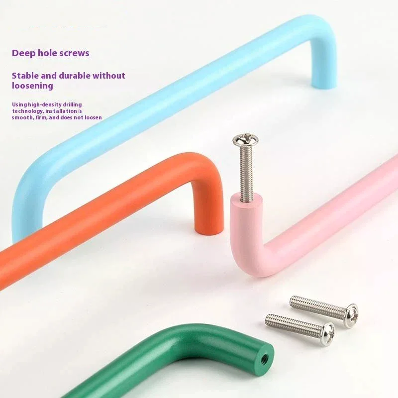 Colorful Simple Cabinet Handles Wardrobe Pulls For Children's Room Drawer Ball Knobs Modern Aluminum Alloy Furniture Hardware