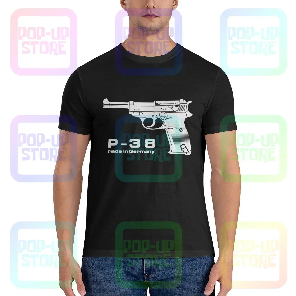 Walther P38 camiseta Vtg diseño Hip Hop camiseta de la mejor calidad