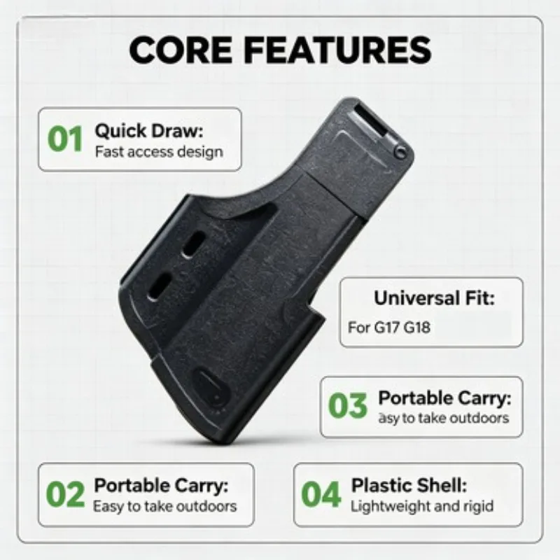 Palm Simulation Model Protective Holster Universal Plastic Quick Draw Portable Carry Compatible G17 G18 Hobby Toy