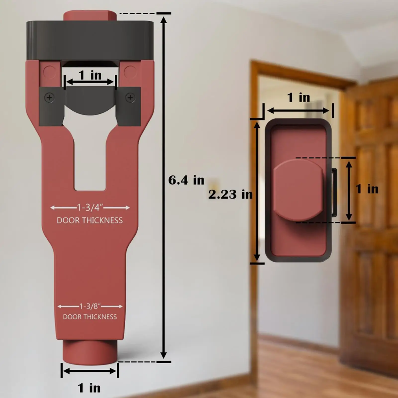 

Pro Door Latch Mortising Tool Fits Square/Round Latch Self Guiding Auto Contour Cutting for 1-3/4" Thick Door Multifunctional