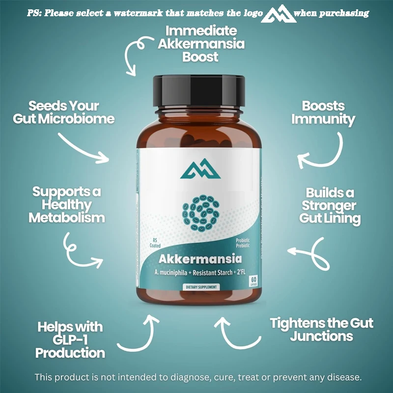 La probióticos Akkermansia muciniphila contiene prebióticos, cepas vivas y validas, 60 cápsulas, suministro de 30 días