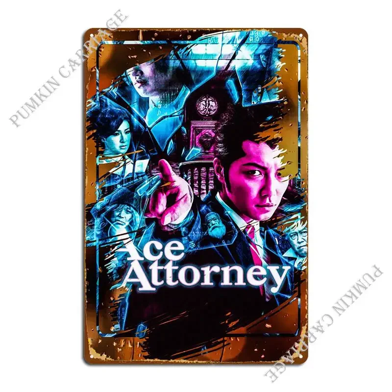 Ace Attorney Metal Sign Wall Decor Pub Mural Kitchen Printing Wall Plaque Tin Sign Poster