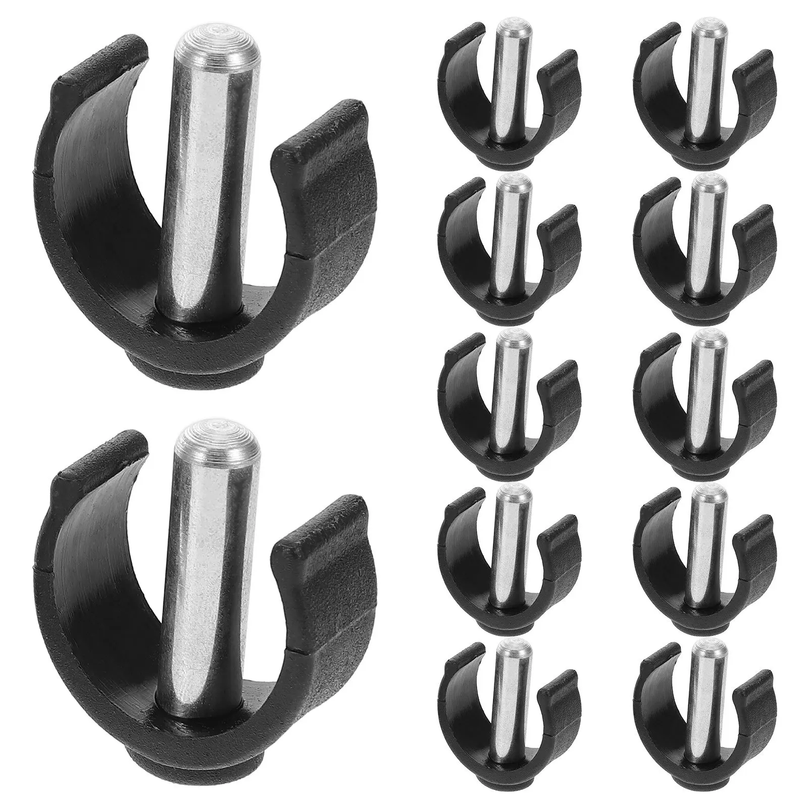 12 قطعة أقفال دبوس قصب الثقيلة C-شكل مشبك للمشي العصي العكازات استبدال إصلاح كليب خفيفة الوزن التنقل المعونة