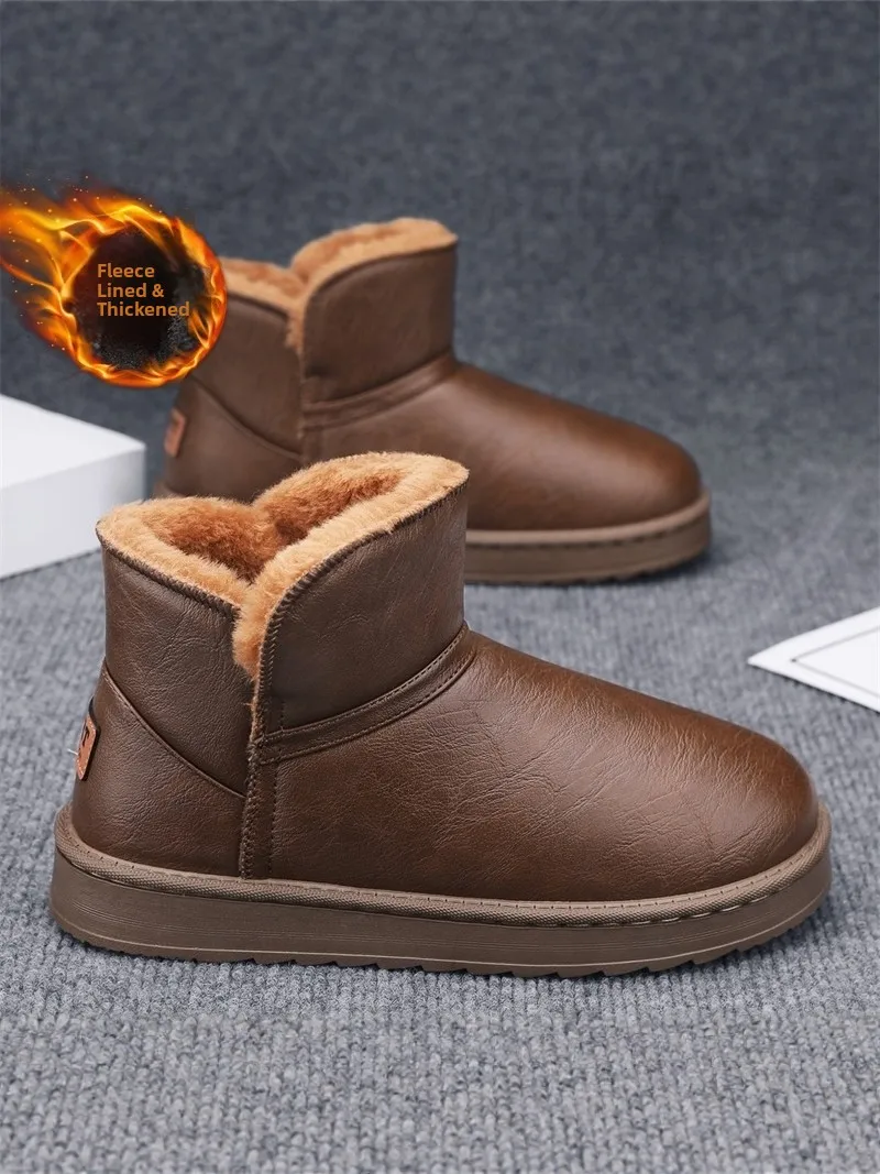 northeast-men's-snow-boots-winter-waterproof-anti-slip-fleece-warm-cotton-shoes-outdoor-thick-bottom-high-help-cold-resistant