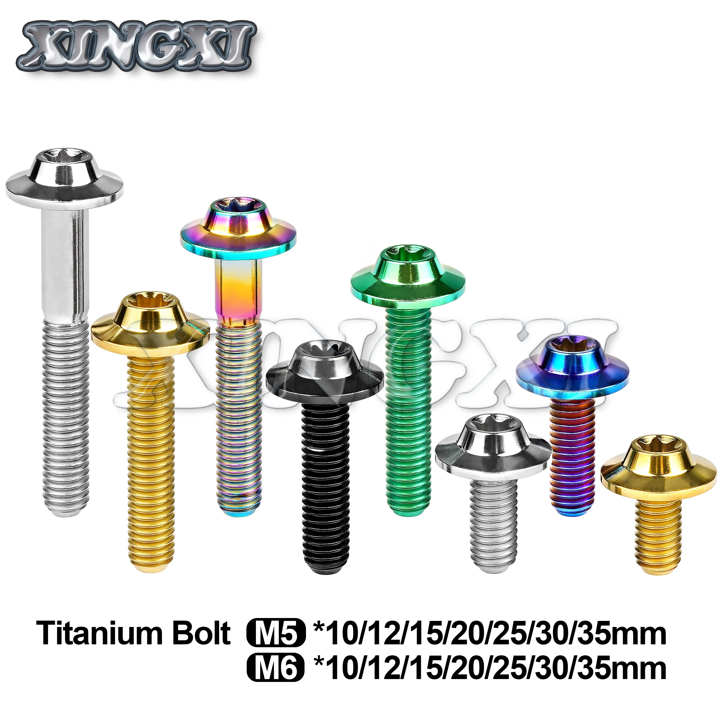 Xingxi Titanium Bolt M5/M6x10/12/15/20/25/30/35mm Torx head Screws for Bike motorcycle shell Modification and Repair