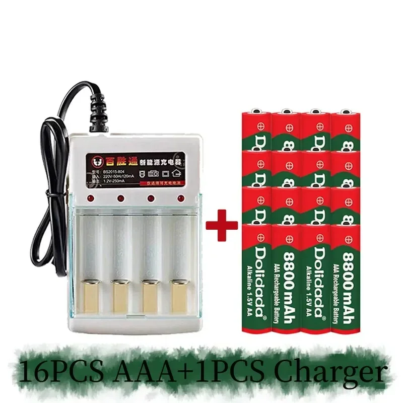 Aaa Oplaadbare Batterij, Alkaline Batterij, 1.5V 8800Mah, Geschikt Voor Speelgoed, Wekkers, Mp3, Enz., Verkocht Met Oplader