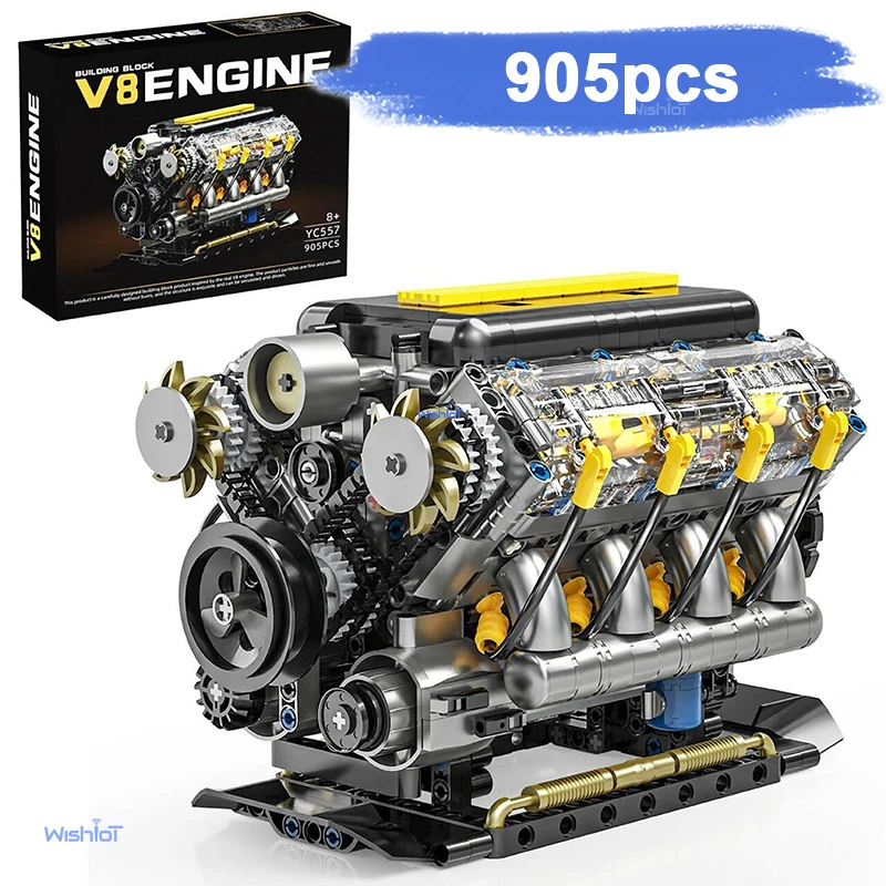 

Модель механического двигателя YC557 V8, 905 деталей, технический конструктор для кубиков Legoeds, набор для самостоятельной сборки, коллекционная игрушка для взрослых